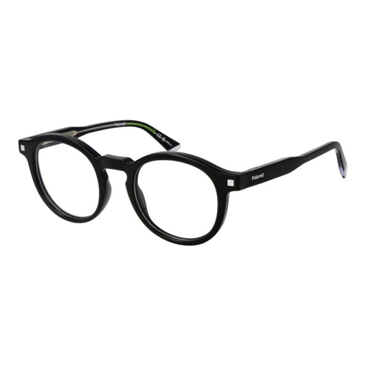 Eyeglasses Frames by Polaroid for men in and black showcases an refined full-frame frame design featuring a sophisticated black coloured frame for an refined and refined aesthetic.