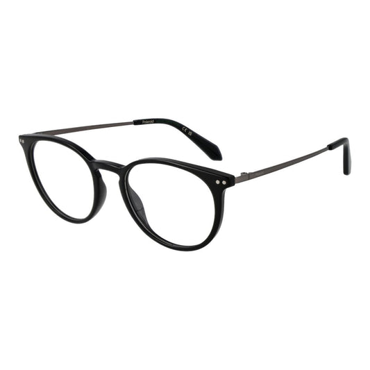 Eyeglasses Frames by Polaroid for men in polyamide and black showcases an refined full-frame frame design featuring a sophisticated black coloured frame for an refined and refined aesthetic.