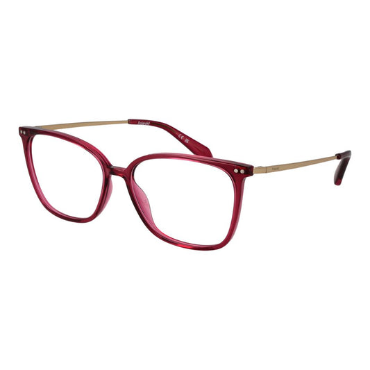 Eyeglasses Frames by Polaroid for women in titanium and pink showcases an refined full-frame frame design featuring a sophisticated rose coloured frame for an refined and refined aesthetic.