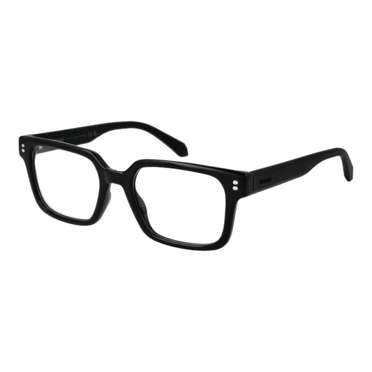 Eyeglasses Frames by Polaroid for men in polyamide black features an refined silhouette, showcasing the refined black coloured frame and sophisticated full-frame frame design.