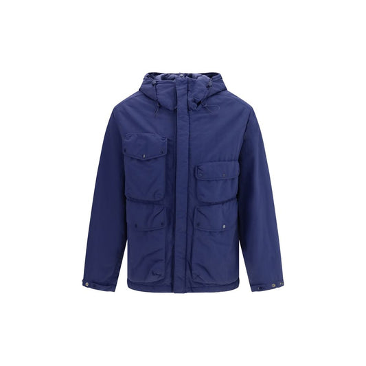 Hooded Windbreaker Jacket by C.P. Company for men in nylon twill blue features an stylish silhouette, showcasing a sophisticated hooded neckline and performance-driven thermal, pockets, hooded & windproof for a premium, stylish look.