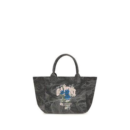 Ganni Gray Cotton Shoulder Bag