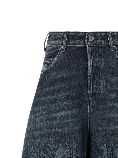 Diesel Blue Cotton High-Waisted Jean