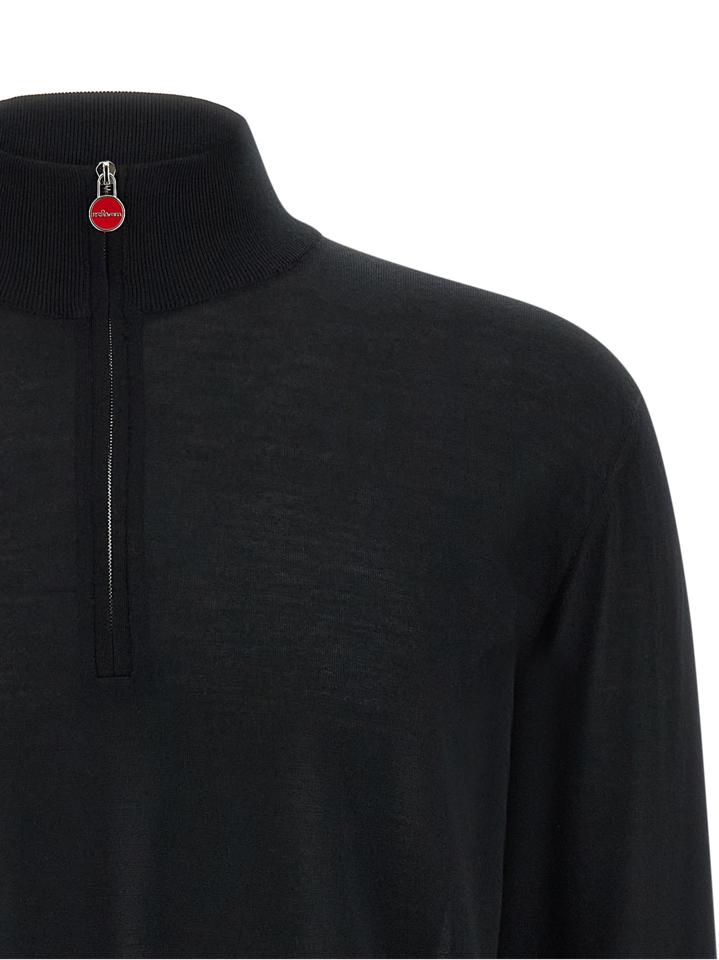 Kiton Black Wool Cardigan
