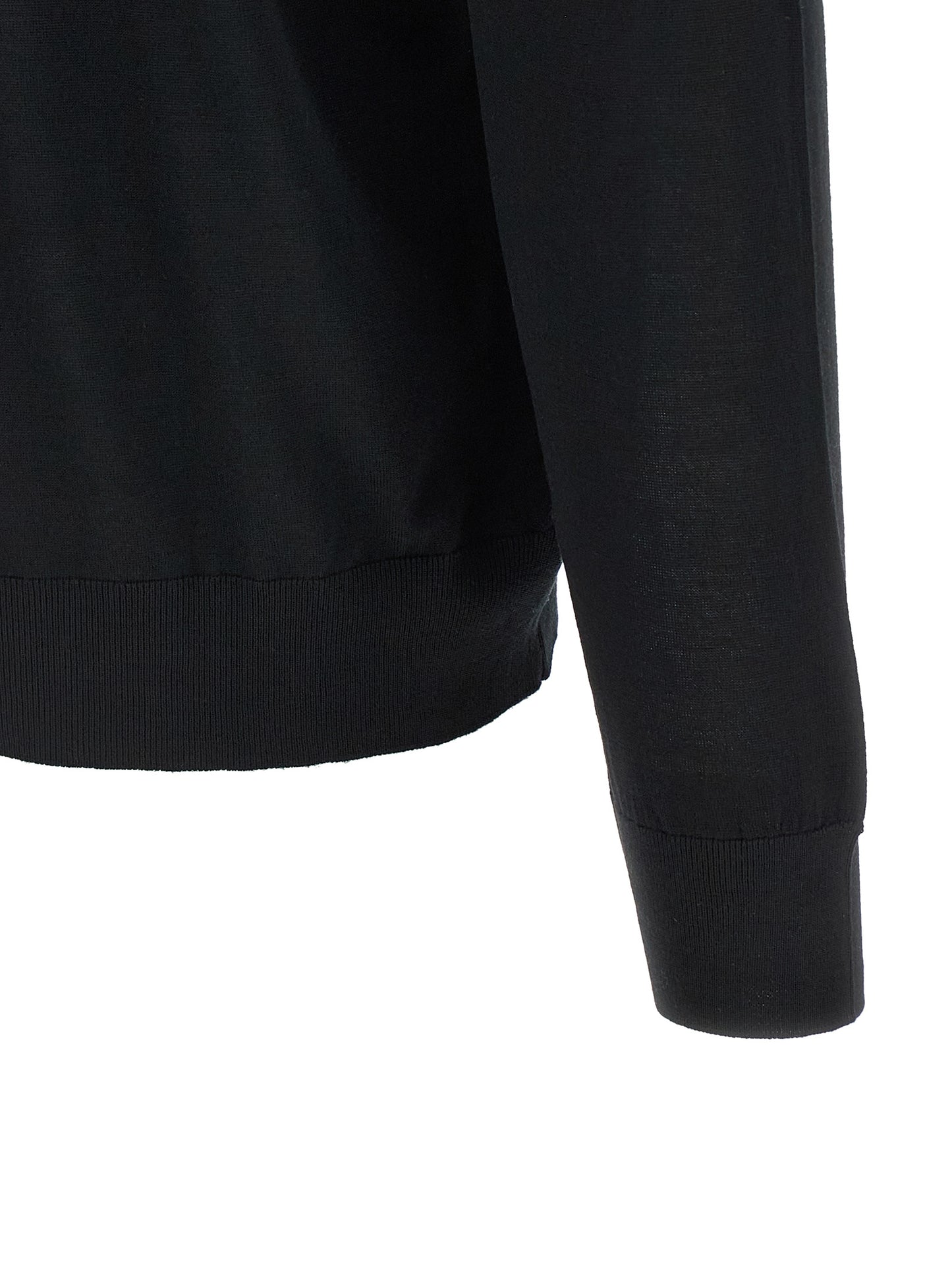 Kiton Black Wool Cardigan