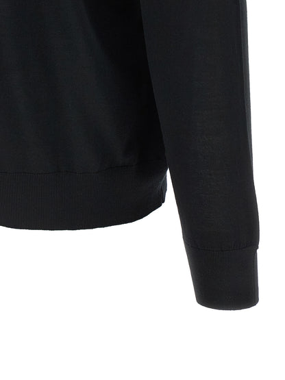 Kiton Black Wool Cardigan