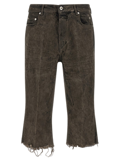 Rick Owens Gray Cotton Bermuda Shorts