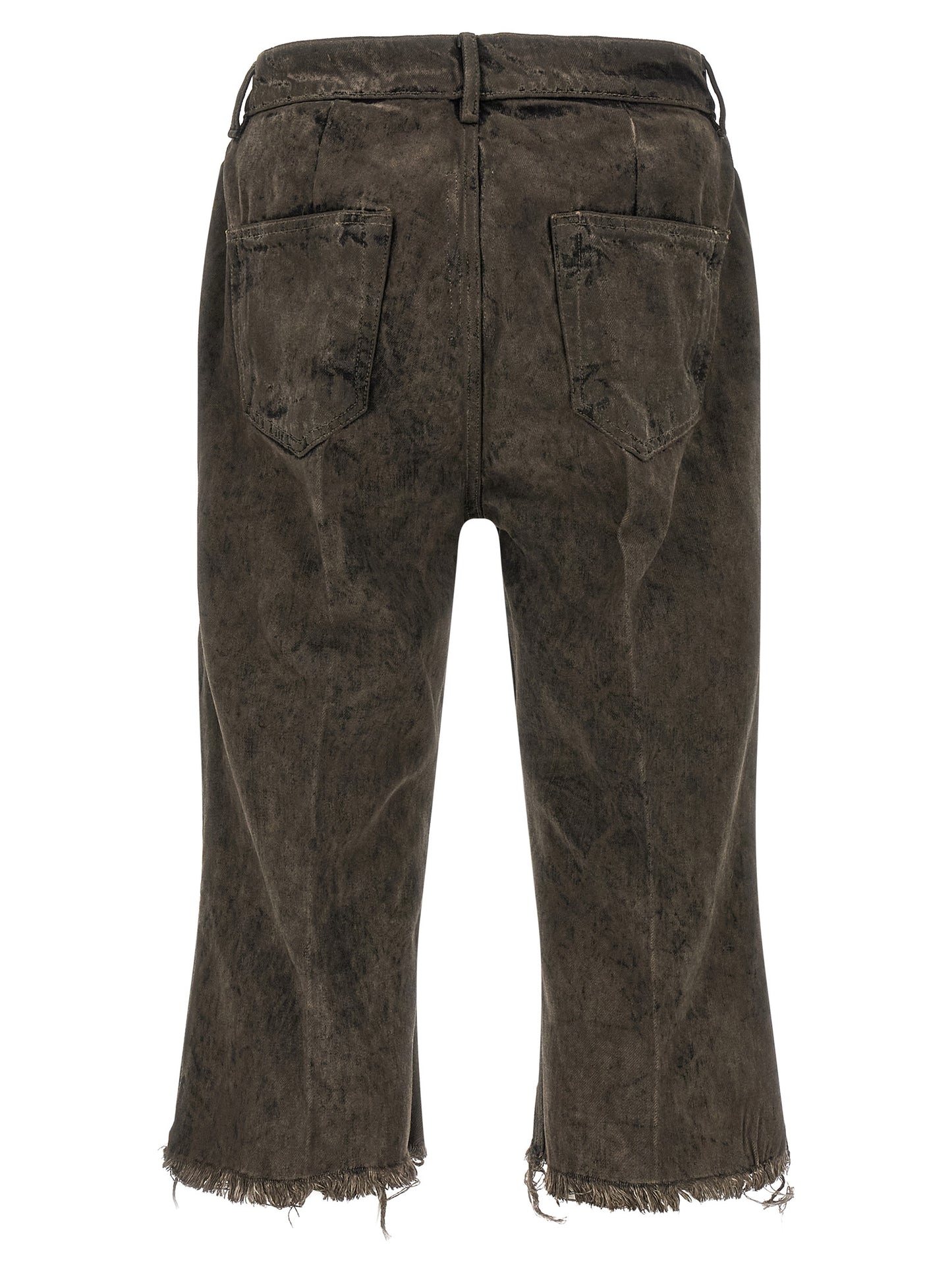 Rick Owens Gray Cotton Bermuda Shorts