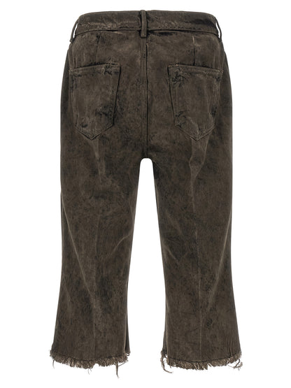 Rick Owens Gray Cotton Bermuda Shorts