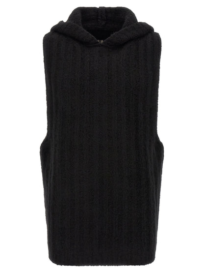 Rick Owens Black Cashmere Sleeveles Sweater