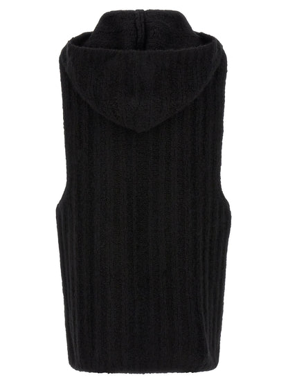 Rick Owens Black Cashmere Sleeveles Sweater