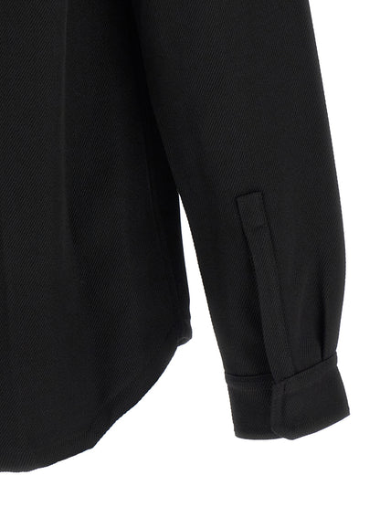 Rick Owens Black Cotton Full-Length Jacket