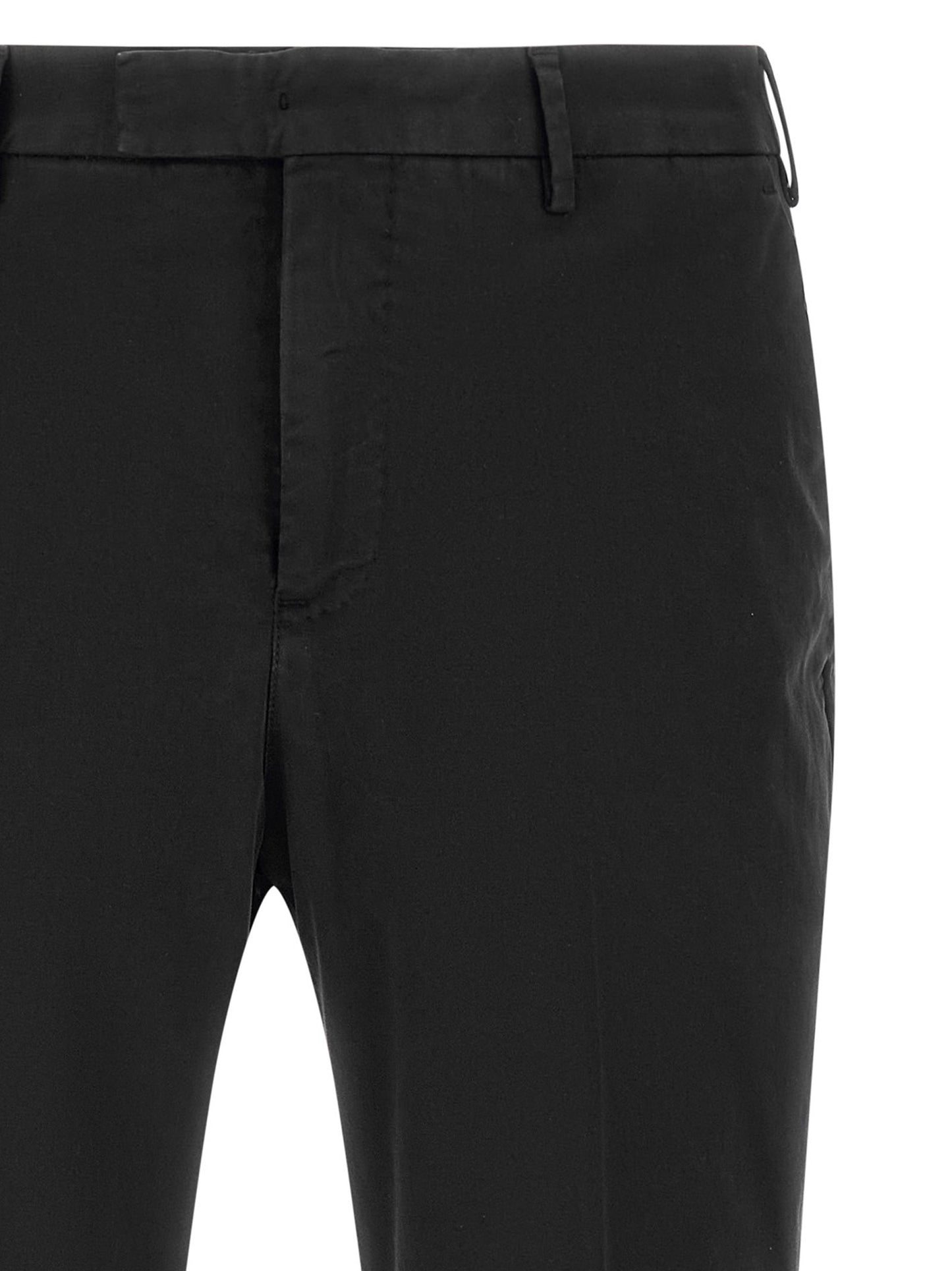 PT Torino Black Cotton Casual Pants