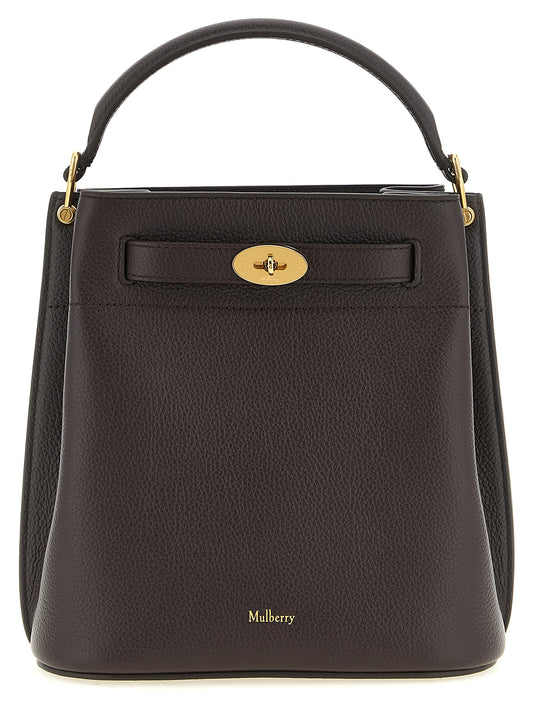 Small Bucket Handbag by Mulberry for women in calfskin leather brown, gold & signature features a contemporary silhouette, showcasing a secure , ample , and contemporary shoulder-strap, handle & adjustable-strap for a sophisticated look.