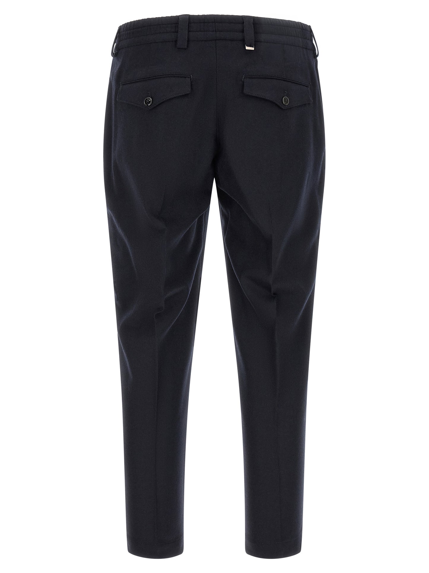 PT Torino Black Virgin Wool Casual Pants