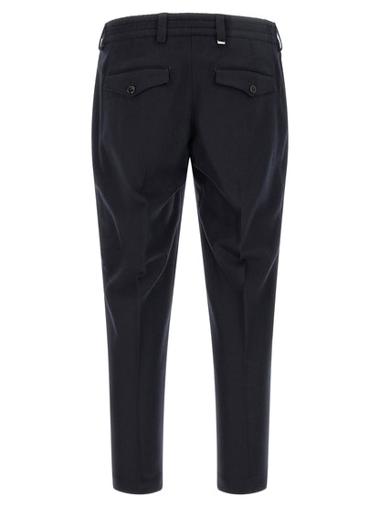 PT Torino Black Virgin Wool Casual Pants