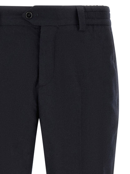 PT Torino Black Virgin Wool Casual Pants