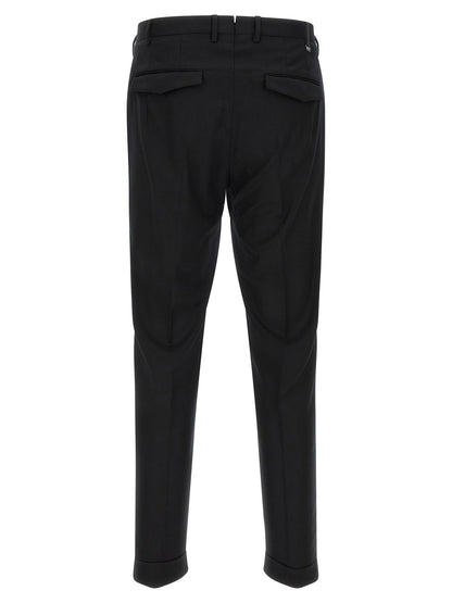 PT Torino Black Virgin Wool Dress Pants