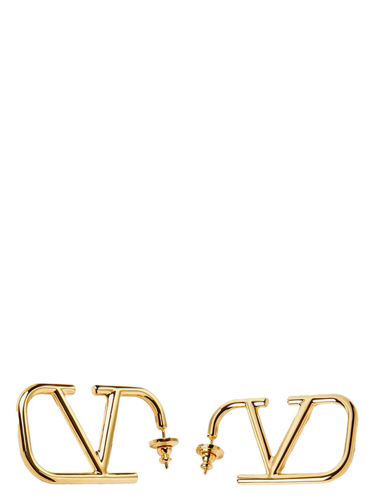 Earrings by Valentino Garavani for women in cashmere virgin wool gold, hooped & signature presents a exquisite silhouette, showcasing a exquisite hoop from the Heart V Logo Women's Hoop Gold Brass Earrings collection for a truly exquisite finish.