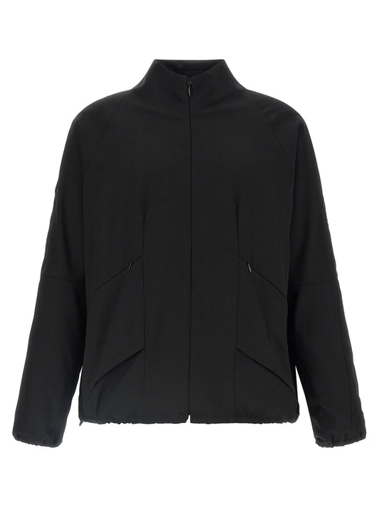 Overcoat by Kiko Kostadinov for men in virgin wool black presents a luxurious silhouette, showcasing a luxurious and sophisticated pockets for a premium, luxurious look.
