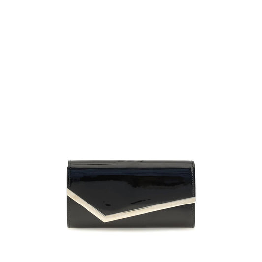 Wallet by Jimmy Choo for women in bos taurus calf leather black presents a refined silhouette, artfully capturing the essence of the Emmie Bos Taurus Calf Leather Wallet design with sophisticated compact-design for a refined look.