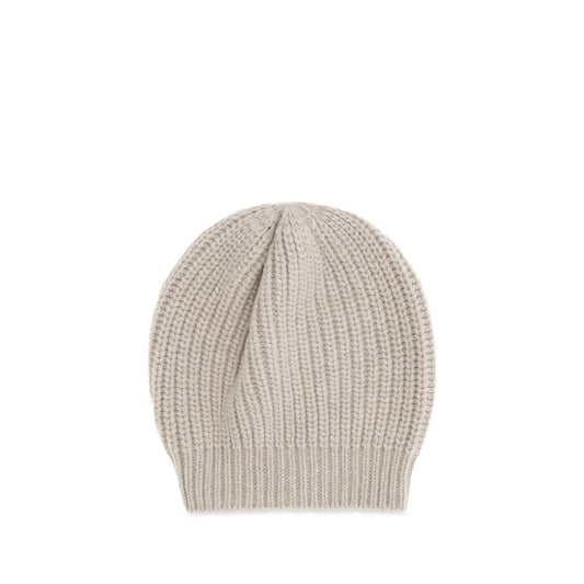Beanie Hat by Brunello Cucinelli for women in cashmere silk & sequins beige & transparent features a refined silhouette, showcasing the refined design of the Cashmere Silk & Sequins Beanie Hat for a sophisticated look.