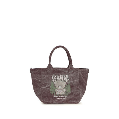 Ganni Bordeaux Cotton Shoulder Bag