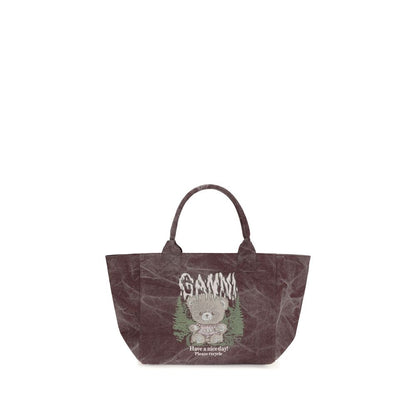 Ganni Bordeaux Cotton Shoulder Bag