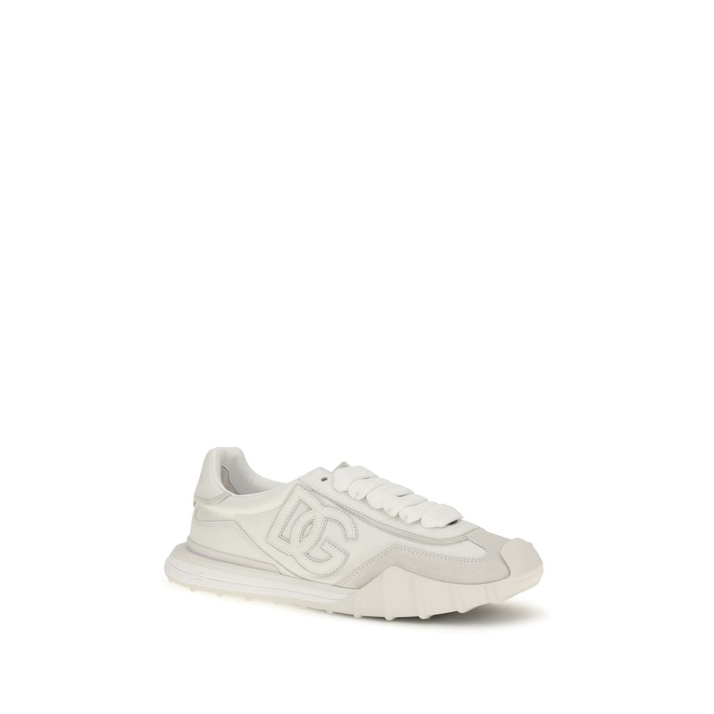 Athletic Sneakers by Dolce & Gabbana for men in tu & bos taurus calf leather white & signature showcases an impeccable silhouette, defined by an impeccable athletic style design that perfectly captures the essence of the Men's Athletic TU & Bos Taurus Calf Leather Sneakers.
