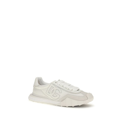 Athletic Sneakers by Dolce & Gabbana for men in tu & bos taurus calf leather white & signature showcases an impeccable silhouette, defined by an impeccable athletic style design that perfectly captures the essence of the Men's Athletic TU & Bos Taurus Calf Leather Sneakers.