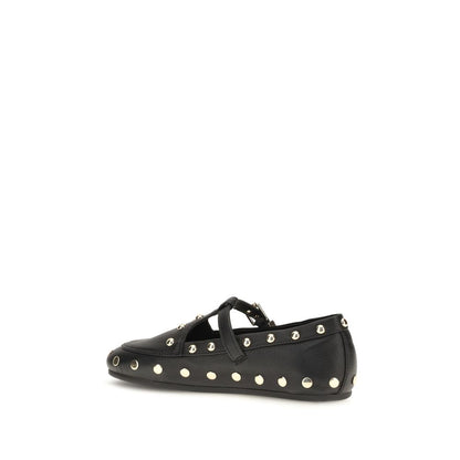 Ganni Black Recycled Polyester Ballet Flats