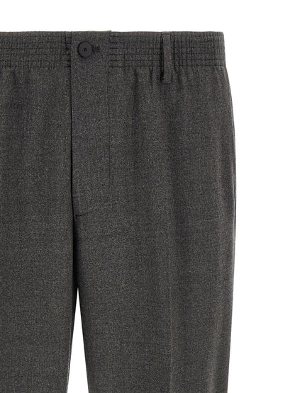 CELLAR DOOR Gray Virgin Wool Cropped Pants