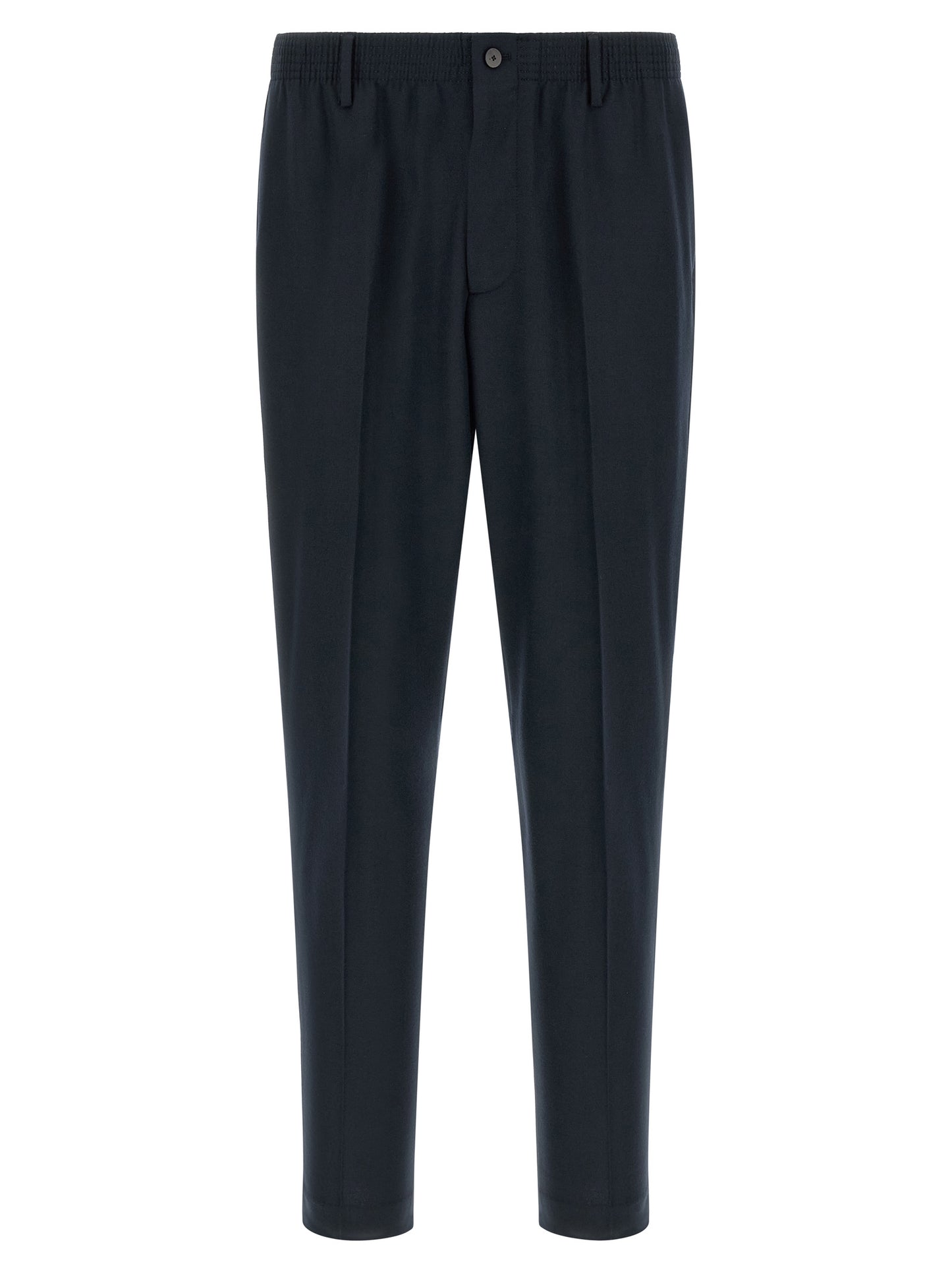 CELLAR DOOR Blue Virgin Wool Cropped Pants