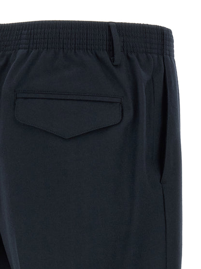 CELLAR DOOR Blue Virgin Wool Cropped Pants