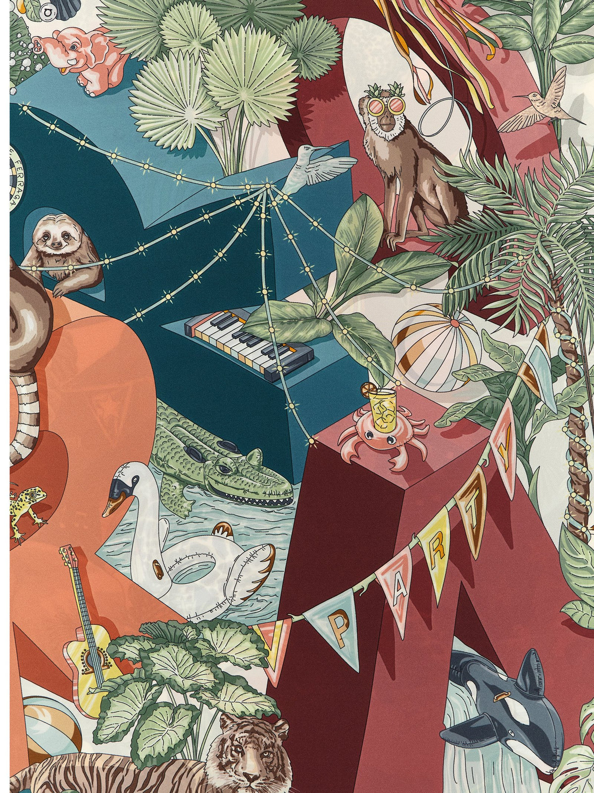 Scarf by Ferragamo for women in silk multicolor & print showcases a warm silhouette from the Silk Square Scarf collection, offering a warm drape that exudes sophisticated luxury.