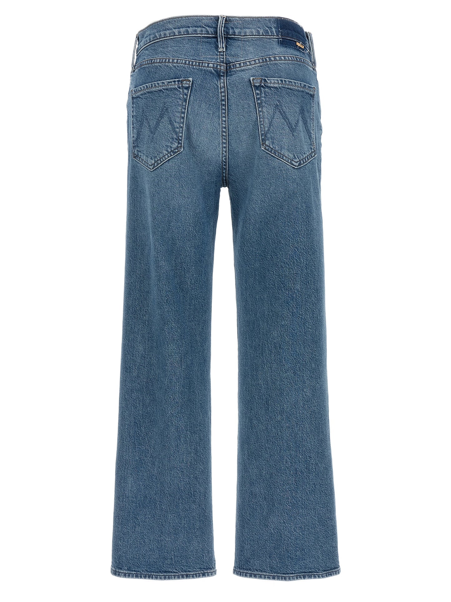 Mother Denim Blue Cotton Straight-Leg Jeans