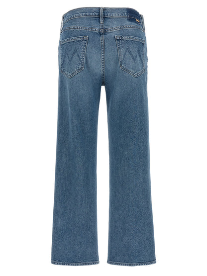 Mother Denim Blue Cotton Straight-Leg Jeans