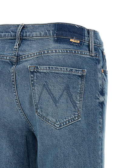 Mother Denim Blue Cotton Straight-Leg Jeans
