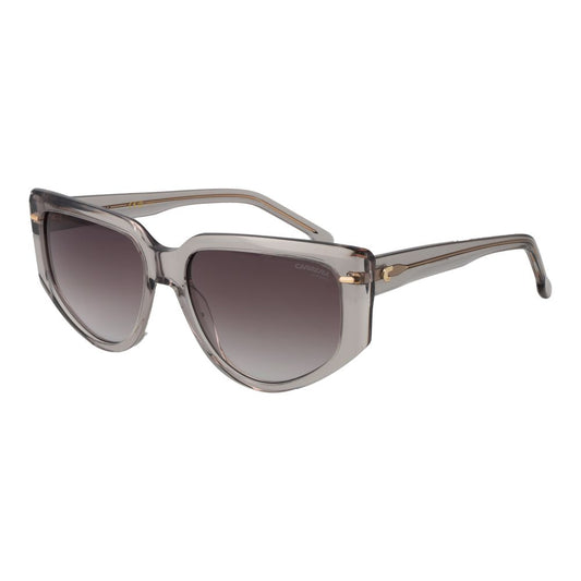 Sunglasses by Carrera for women in acetate gray showcases a ethereal silhouette, featuring gray coloured frame rectangle full-rim frame design with gradient category-3-dark-tint lens for a ethereal finish.