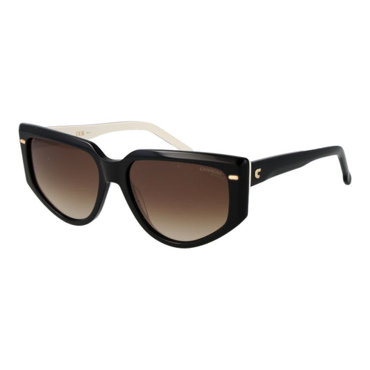 Sunglasses by Carrera for women in acetate black features an timeless rectangle full-rim frame design with black coloured frame frames and gradient category-3-dark-tint lens for a timeless finish.