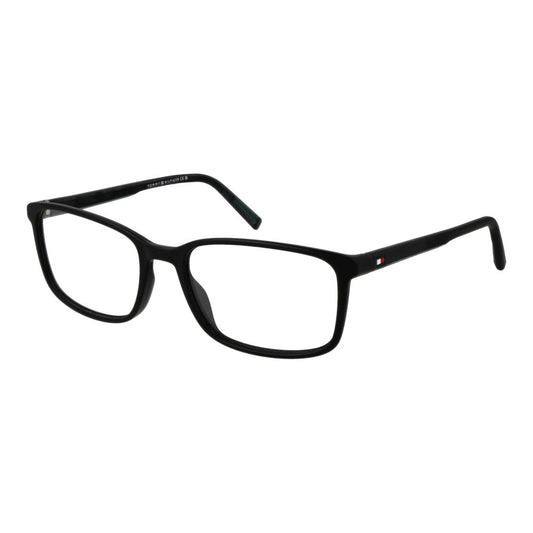 Eyeglasses Frames by Tommy Hilfiger for unisex in polyamide black showcases a reflective silhouette, artfully incorporating a sophisticated black coloured frame with a distinct full-frame frame design.