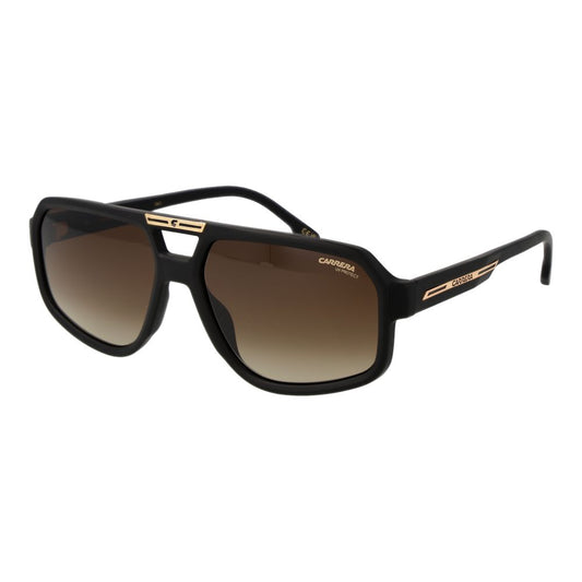 Sunglasses by Carrera for men in polyamide black features an timeless aviator full-rim frame design with black coloured frame frames and gradient category-3-dark-tint lens for a timeless finish.