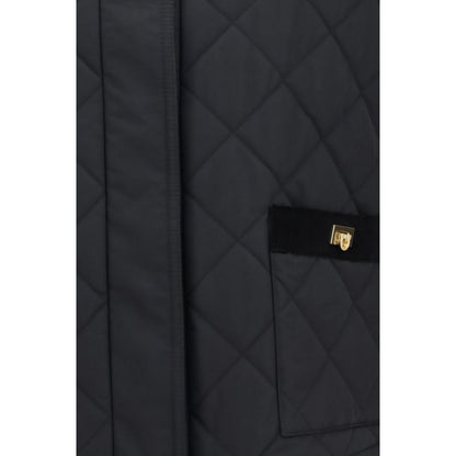 Ferragamo Black Cotton Full-Length Jacket