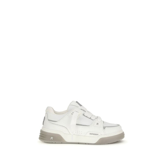 Sneakers by Represent for men in bos taurus calf leather & cotton white & signature presents a sumptuous silhouette, artfully capturing the essence of the Men's Fashion Bos Taurus Calf Leather & Cotton Sneakers with its sumptuous fashion style design.