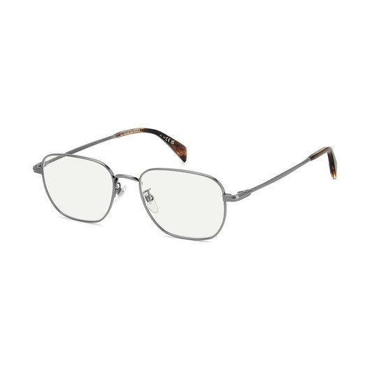 Eyeglasses Frames by David Beckham for men in metal gray features a refined silhouette, showcasing a refined gunmetal coloured frame and full-frame frame design for a sophisticated, premium look.