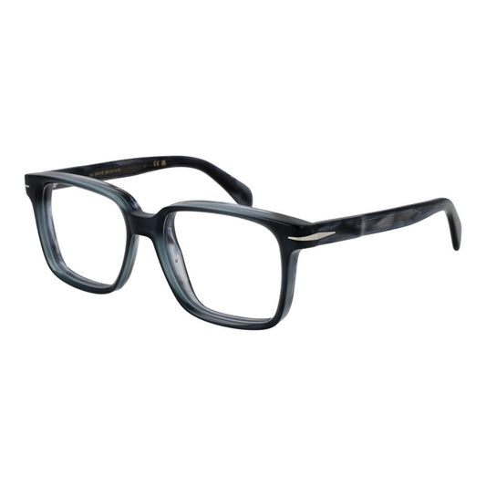 Eyeglasses Frames by David Beckham for men in acetate blue features an refined silhouette, showcasing a sophisticated blue coloured frame and refined full-frame frame design for a refined look.