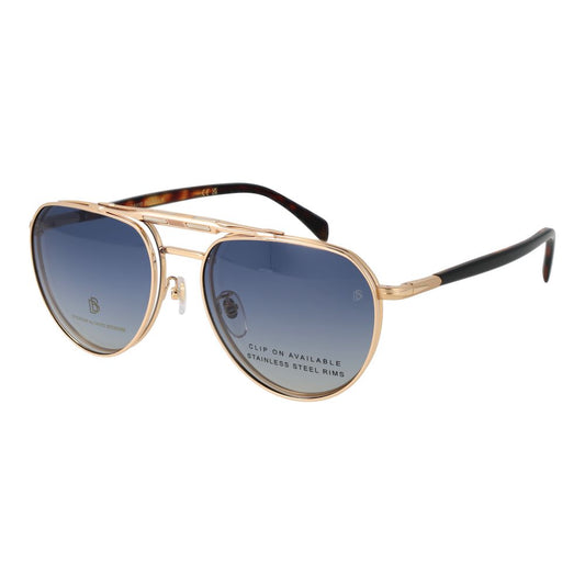 Eyeglasses Frames by David Beckham for men in metal gold showcases a refined full-frame frame design with a refined gold coloured frame finish for a refined and sophisticated look.
