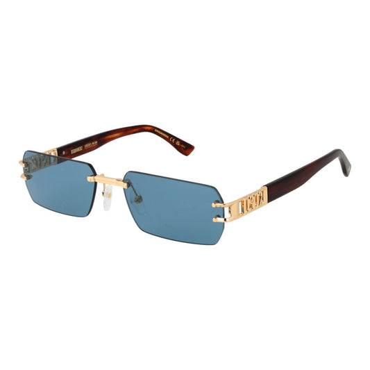 Sunglasses by Dsquared² for men in metal and gold & red featuring an stylish rectangle rimless frame design with a sophisticated gold coloured frame finish and high-performance non-polarized category-2-medium-tint lens.
