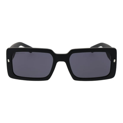 Dsquared² Rectangle Non Polarized Dark Tint Plastic Sunglasses - Black Red