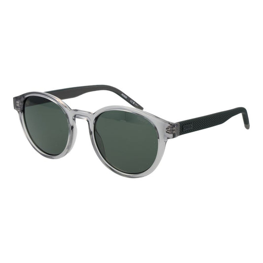 Sunglasses by Hugo Boss for men in acetate gray showcases a ethereal silhouette, featuring gray coloured frame full-rim panto frame design with non-polarized category-3-dark-tint lens for a ethereal finish.